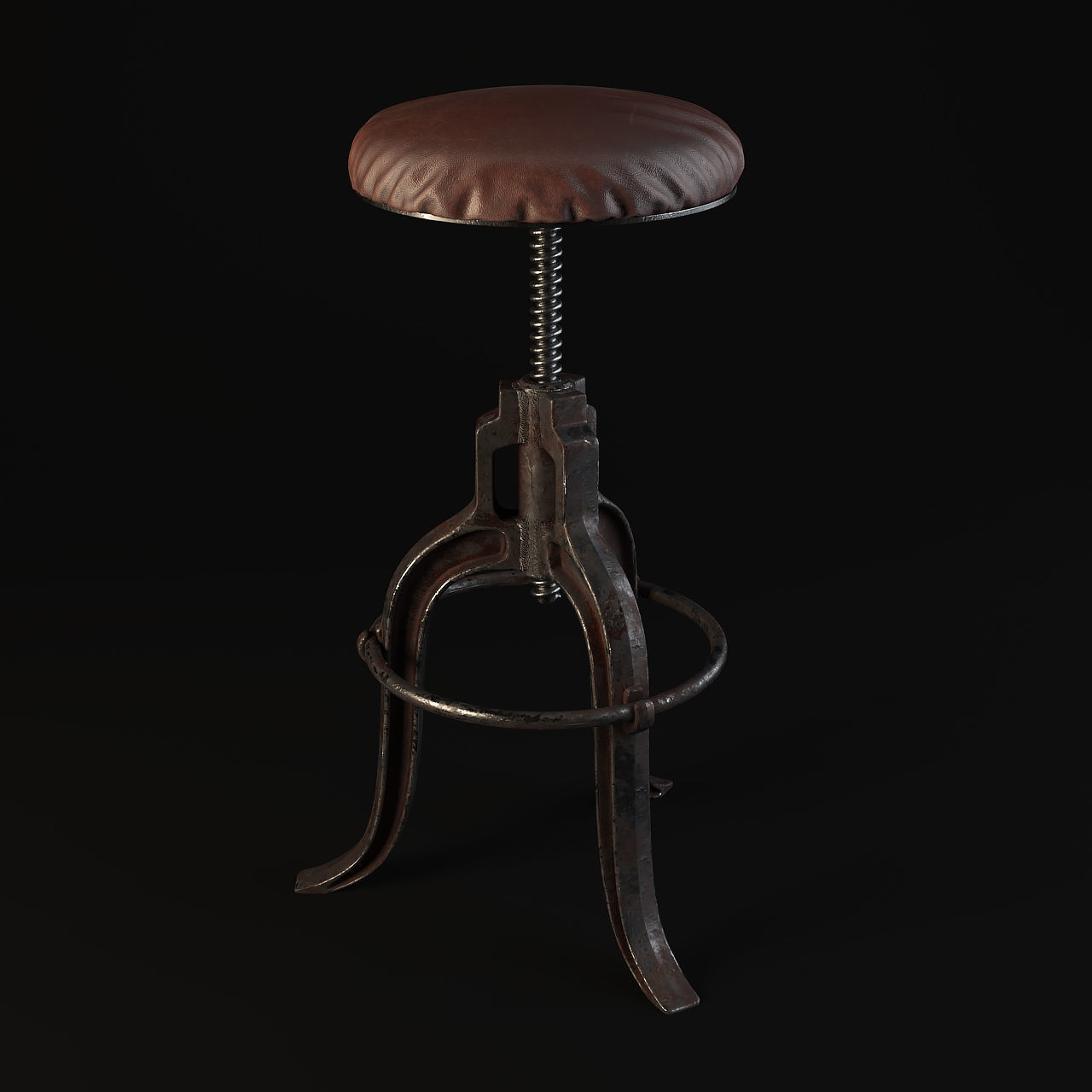 BAR STOOL - LOFT Low-poly 3D model_2