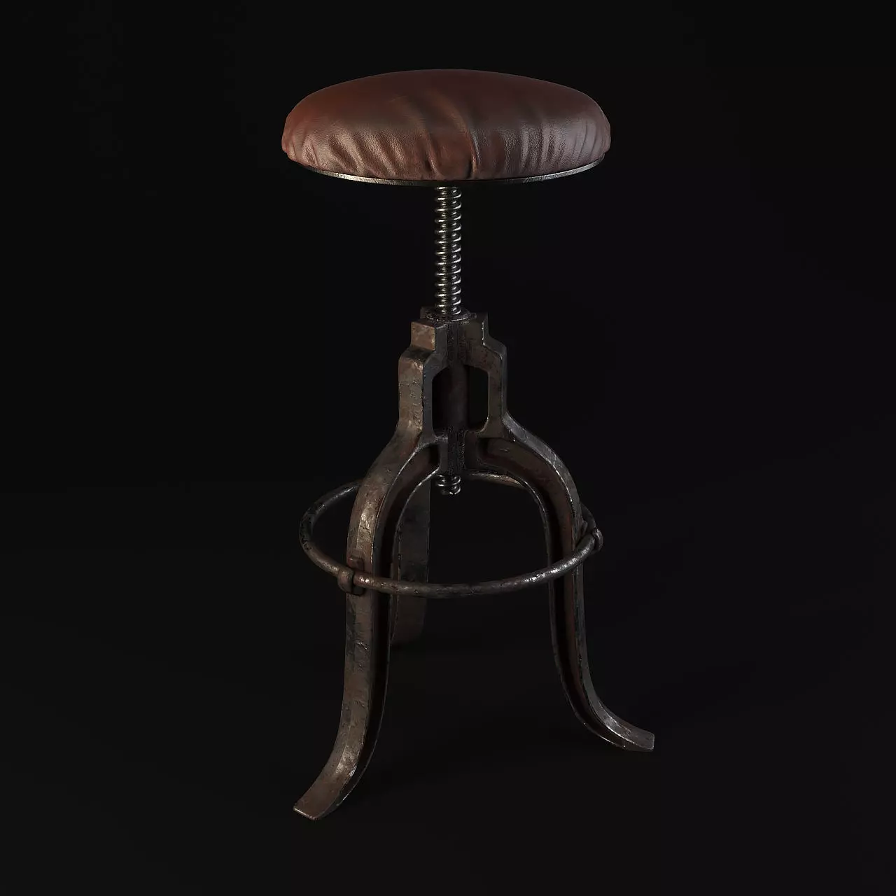 BAR STOOL - LOFT Low-poly 3D model_0