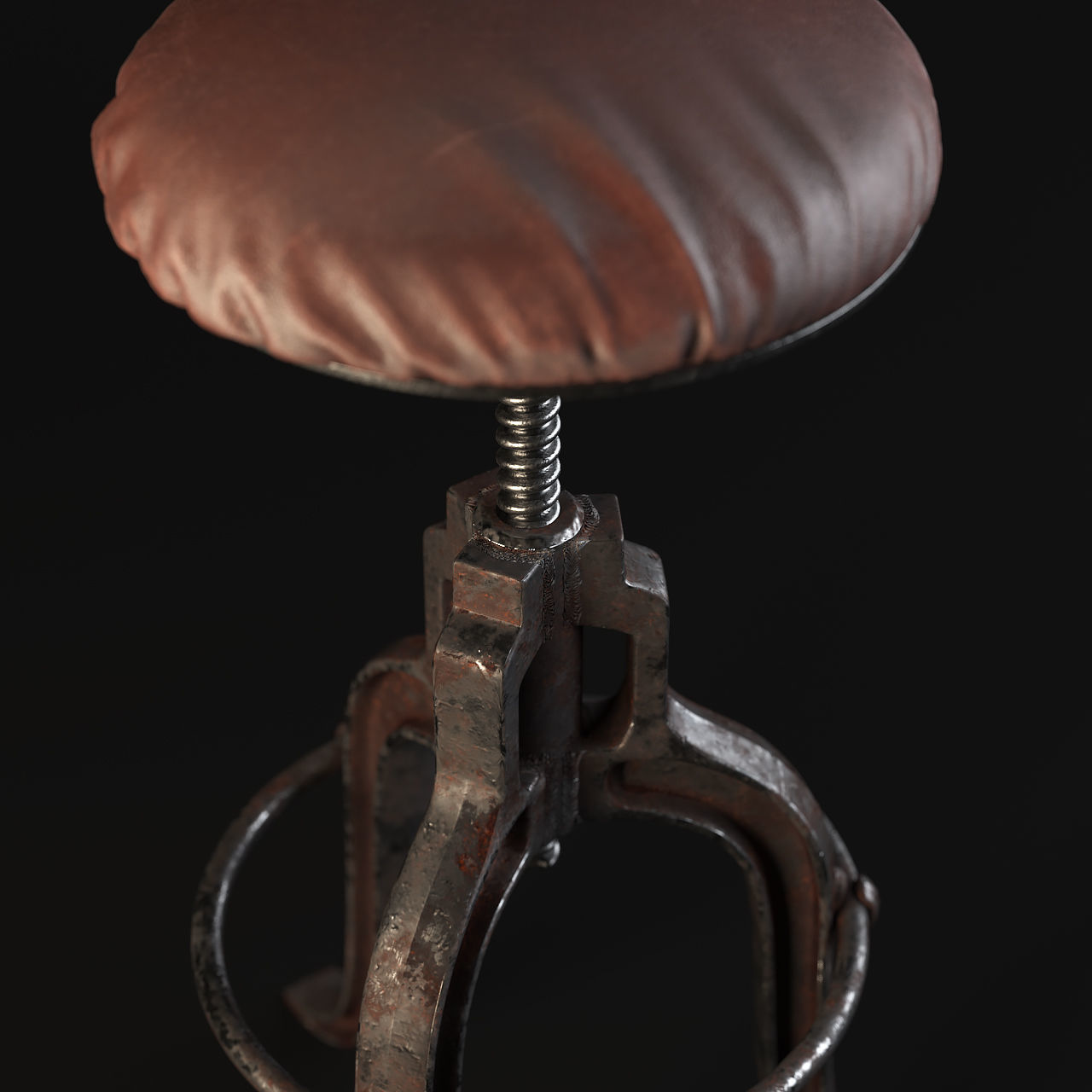 BAR STOOL - LOFT Low-poly 3D model_3