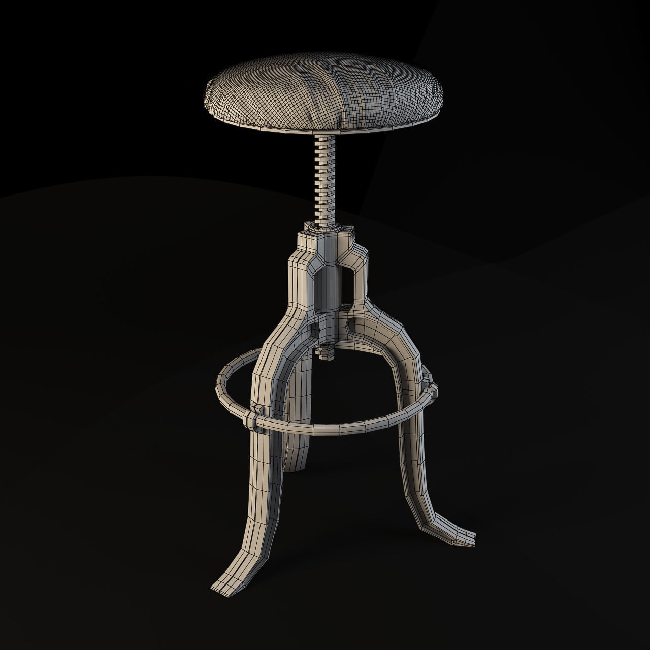 BAR STOOL - LOFT Low-poly 3D model_5