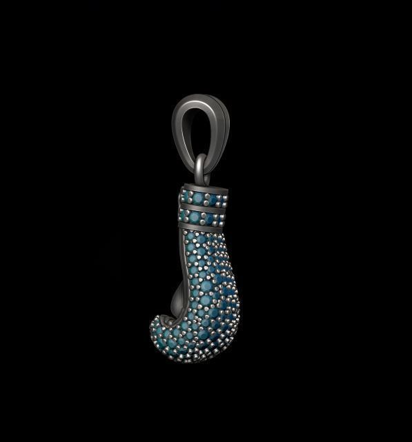 boxing glove pendant with gems 3D print model_2