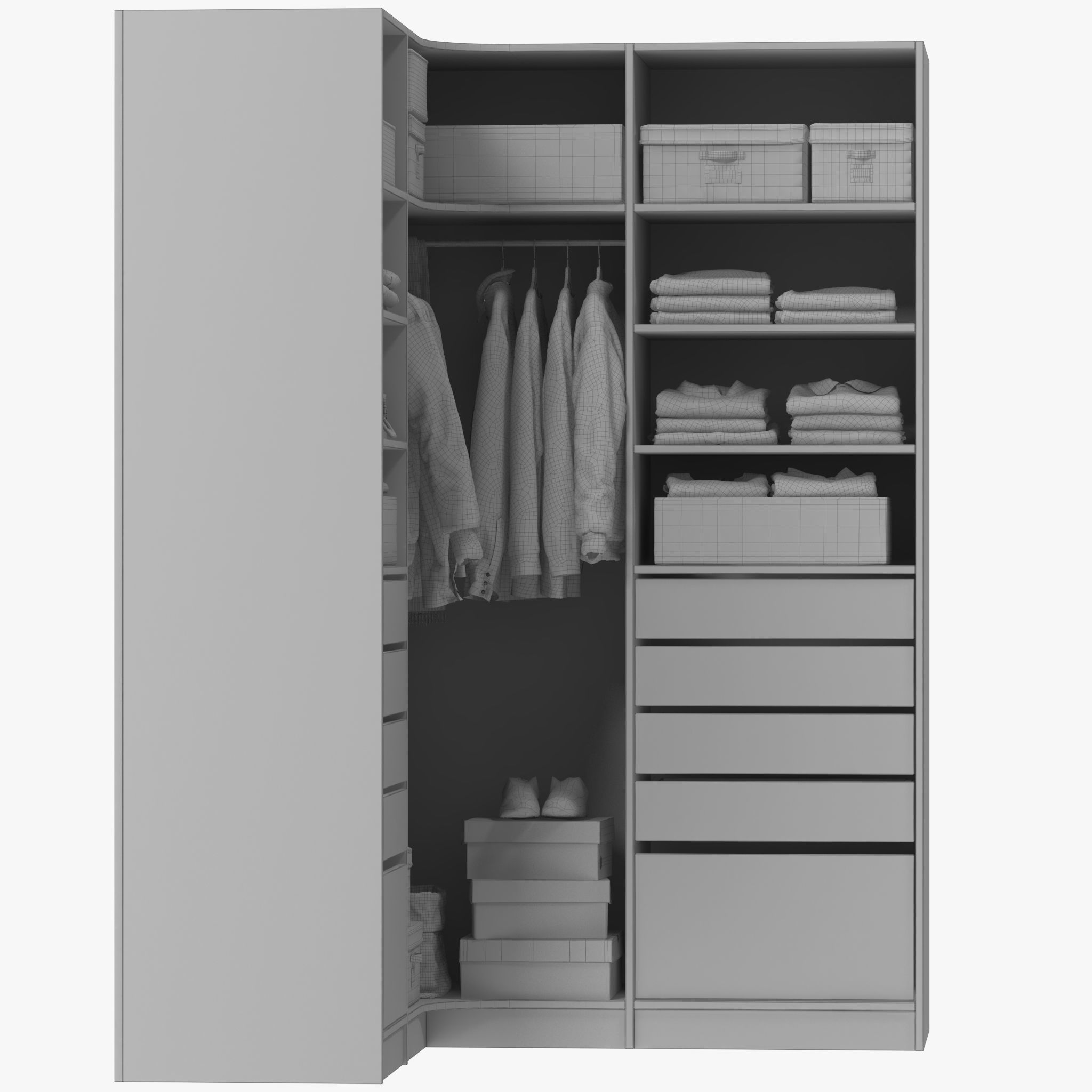 Wardrobe with Clothes 12 3D model_10