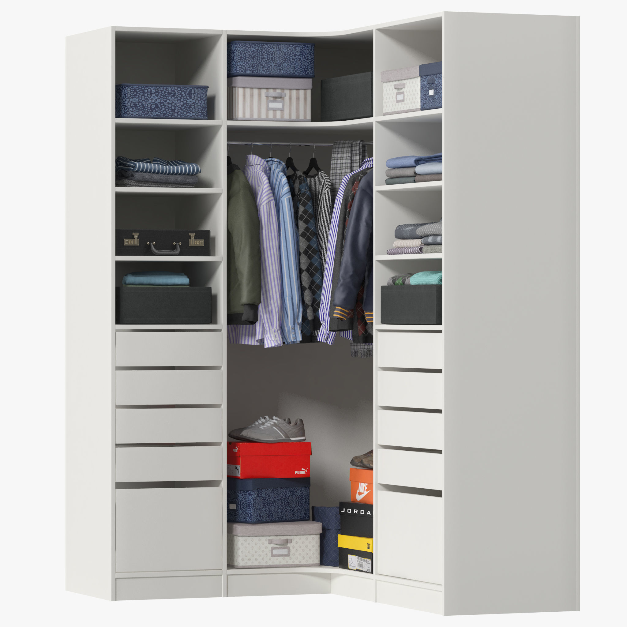 Wardrobe with Clothes 12 3D model_2