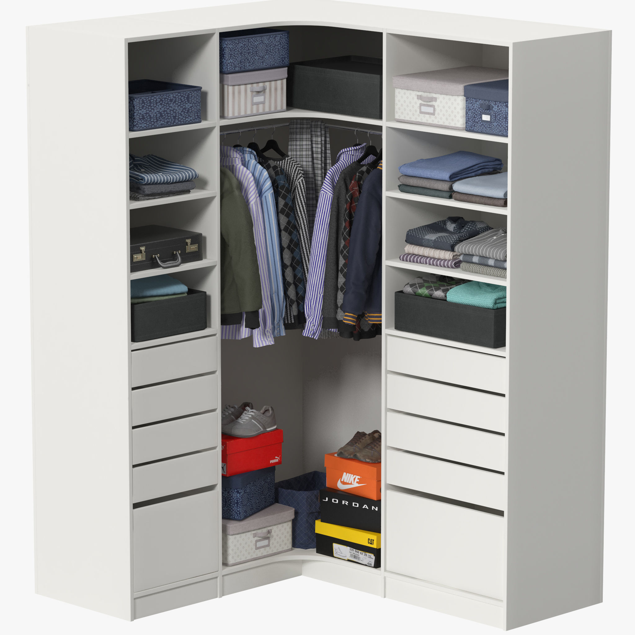 Wardrobe with Clothes 12 3D model_1