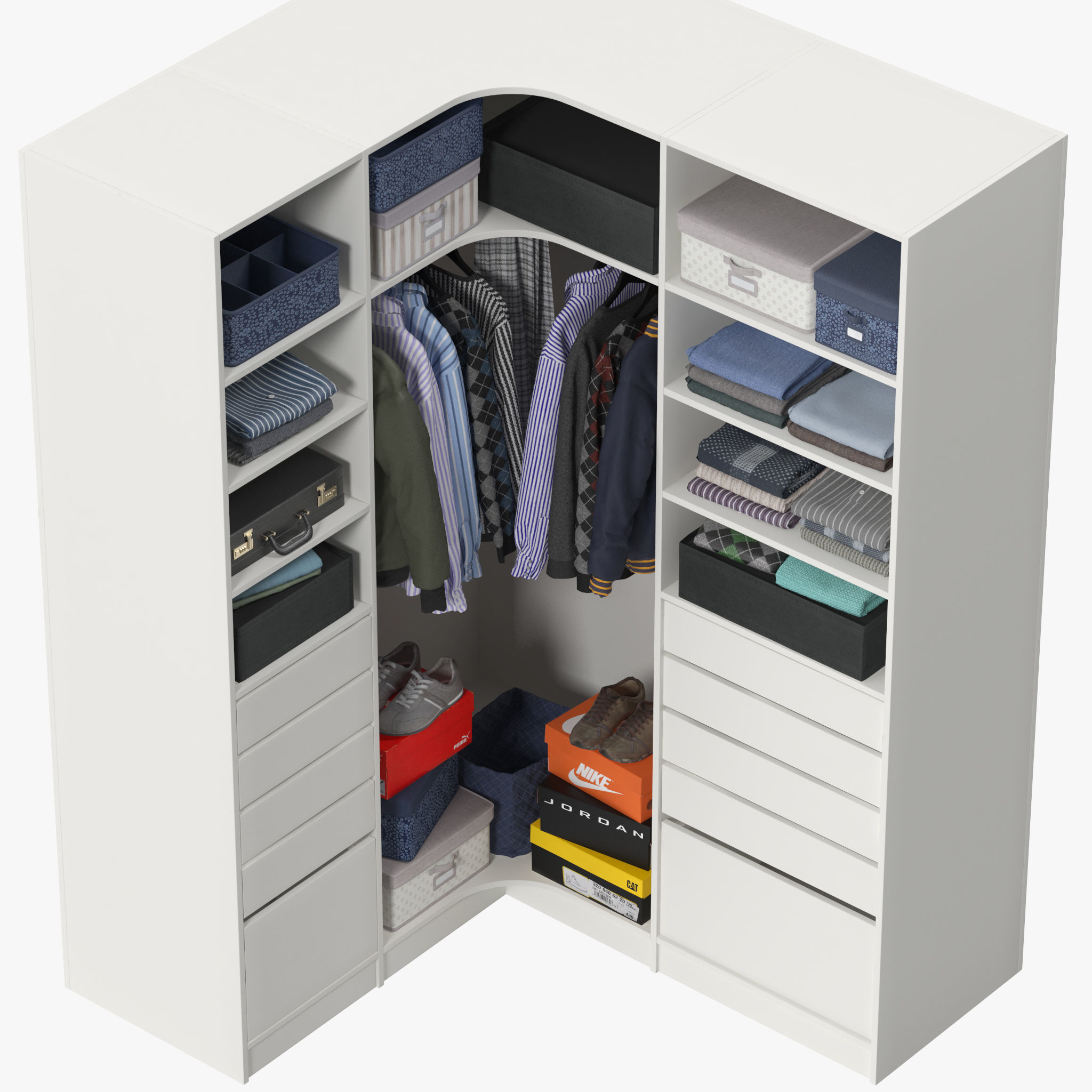 Wardrobe with Clothes 12 3D model_6