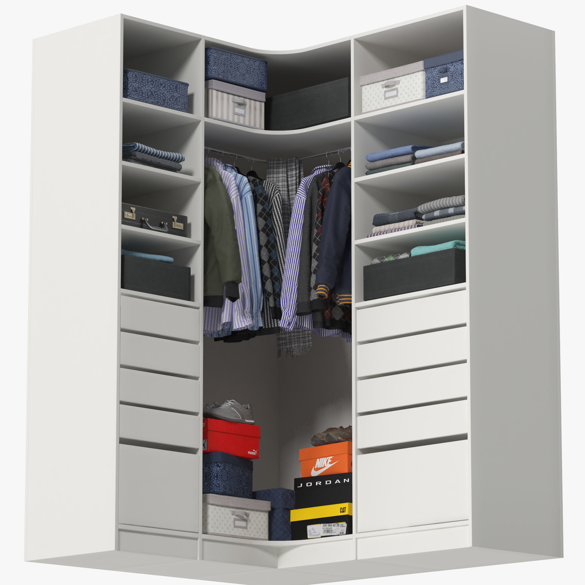 Wardrobe with Clothes 12 3D model_3