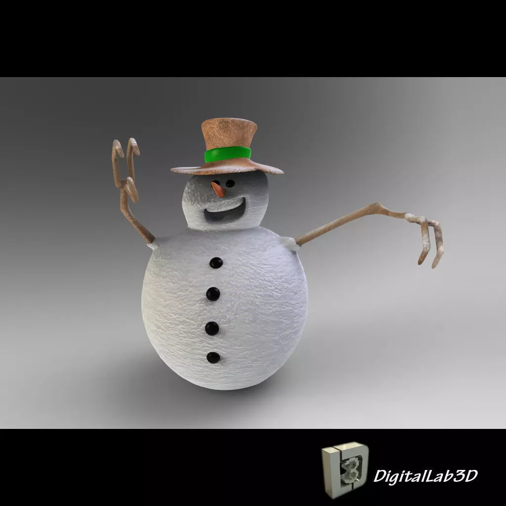 Snow man 2 3D model_0