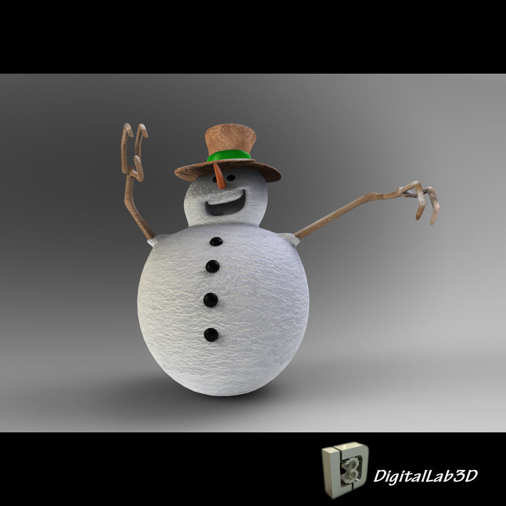 Snow man 2 3D model_2