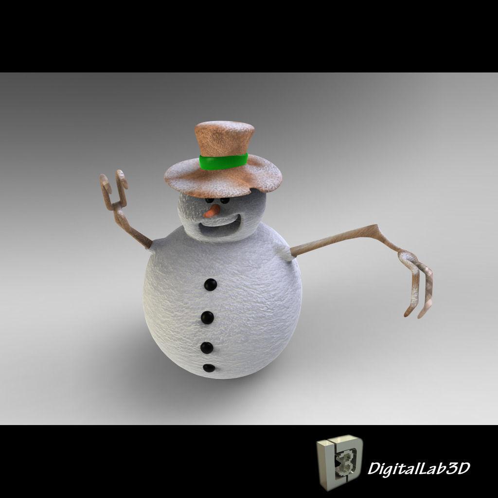 Snow man 2 3D model_1