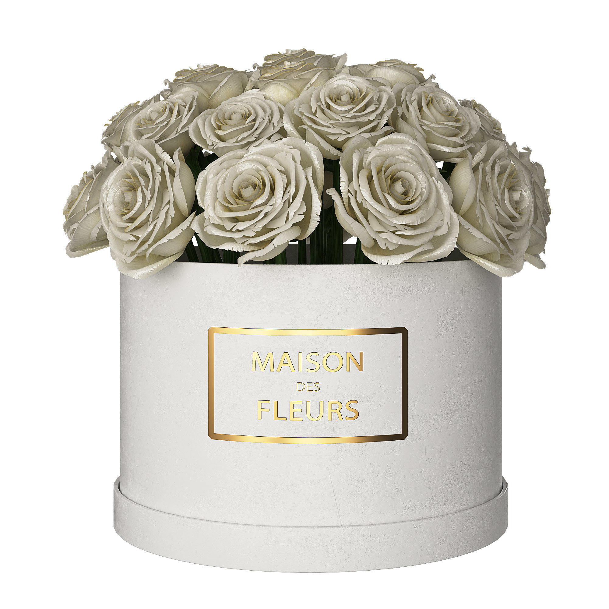 White roses in box  3D model_2