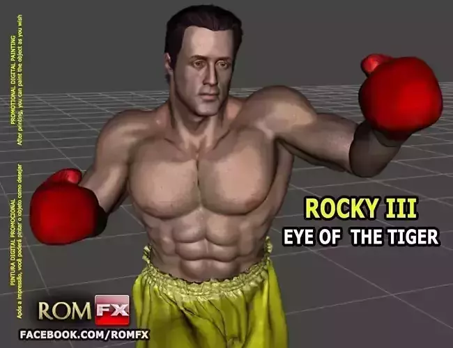 ROCKY III - Sylvester Stallone Printable Figure Eye of the Tiger