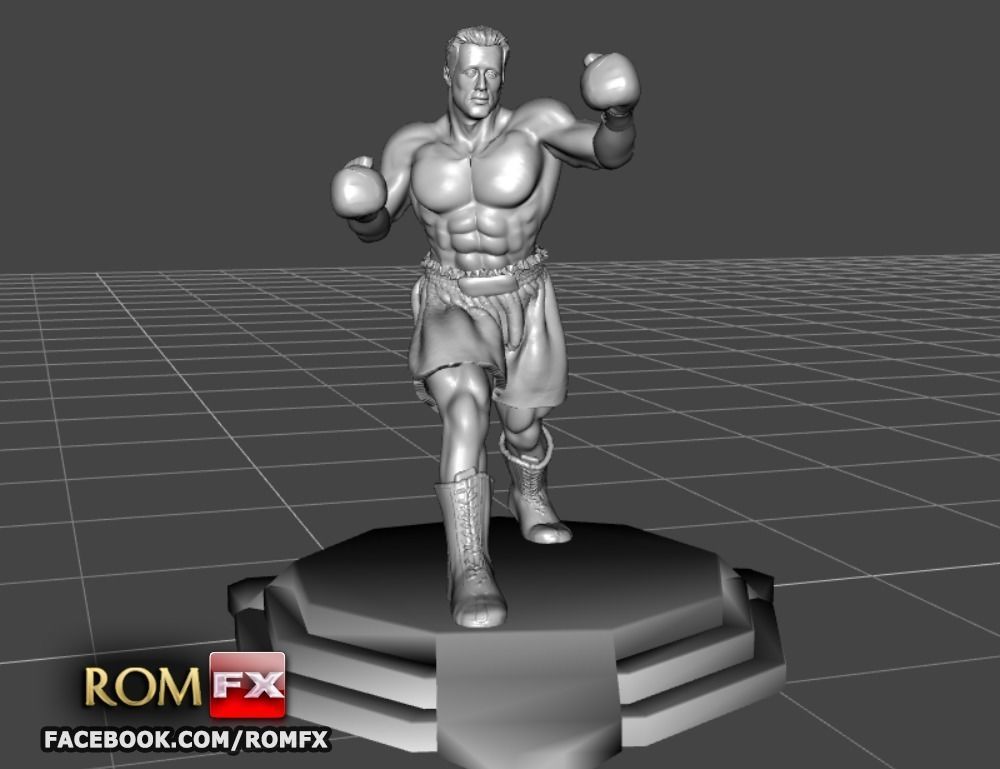 ROCKY III - Sylvester Stallone Printable Figure Eye of the Tiger 3D print model_4