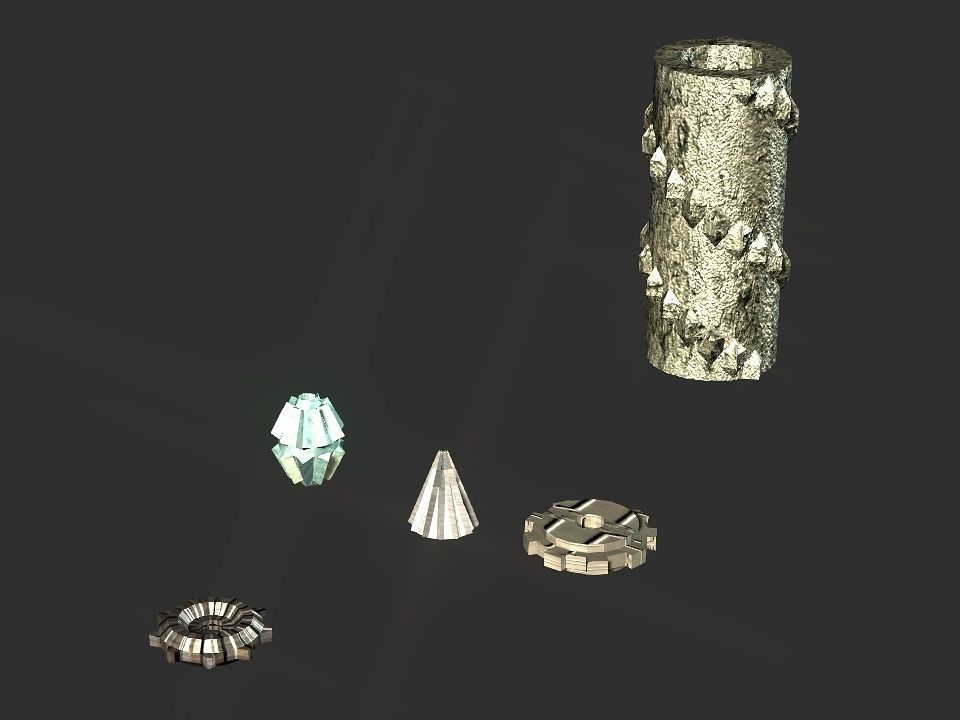 Gears collection metal gear Low-poly 3D model_46