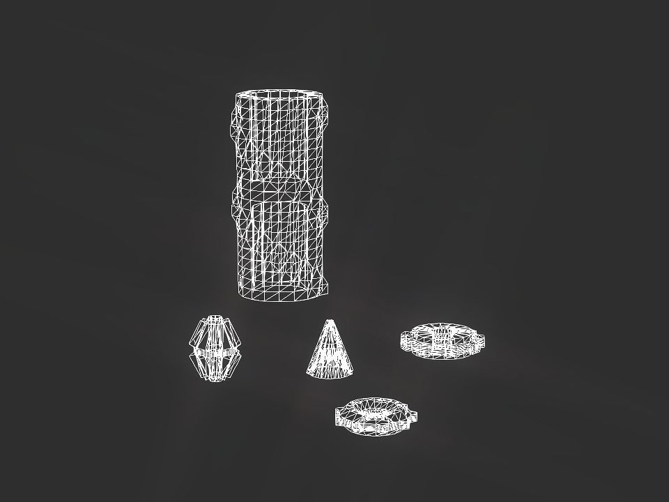 Gears collection metal gear Low-poly 3D model_19