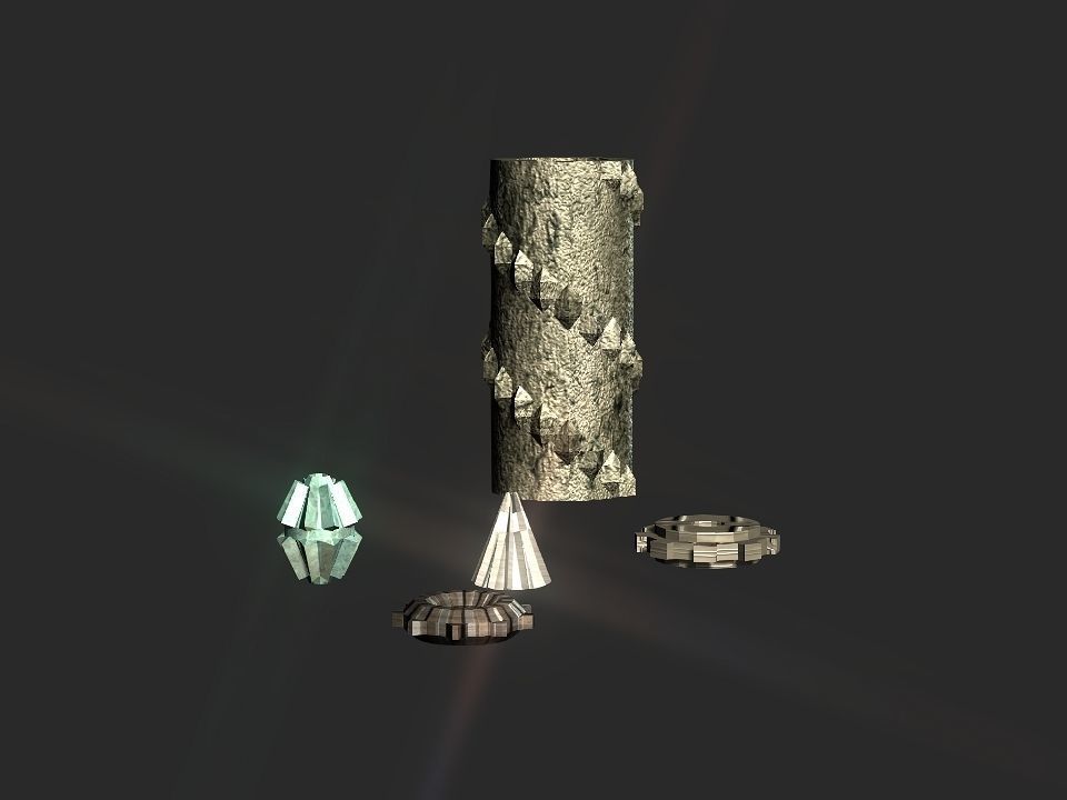 Gears collection metal gear Low-poly 3D model_2