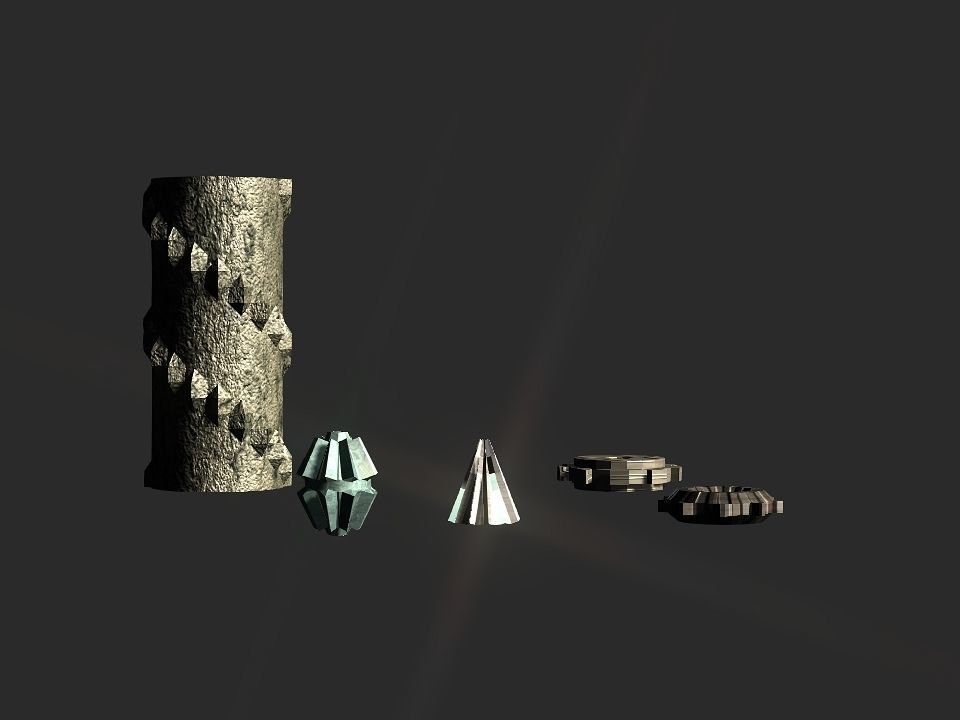 Gears collection metal gear Low-poly 3D model_5