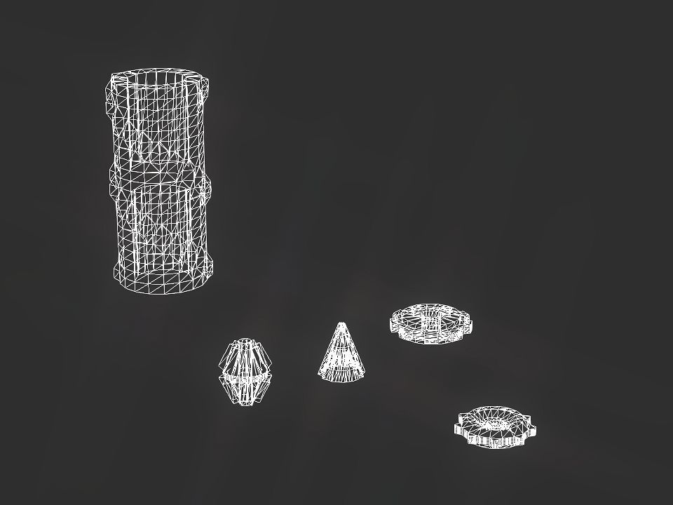 Gears collection metal gear Low-poly 3D model_15