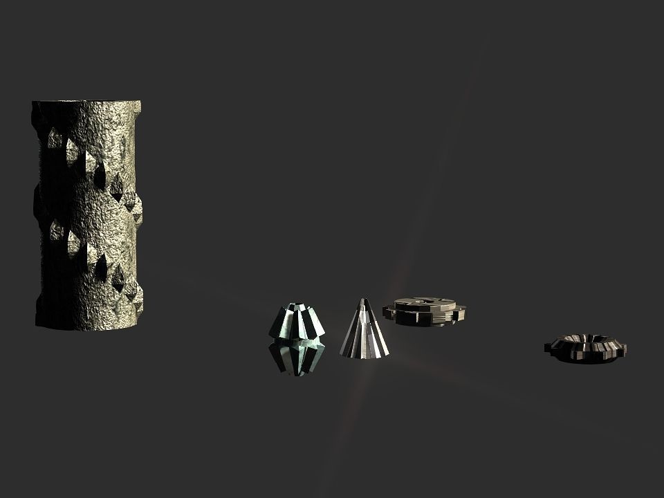 Gears collection metal gear Low-poly 3D model_9