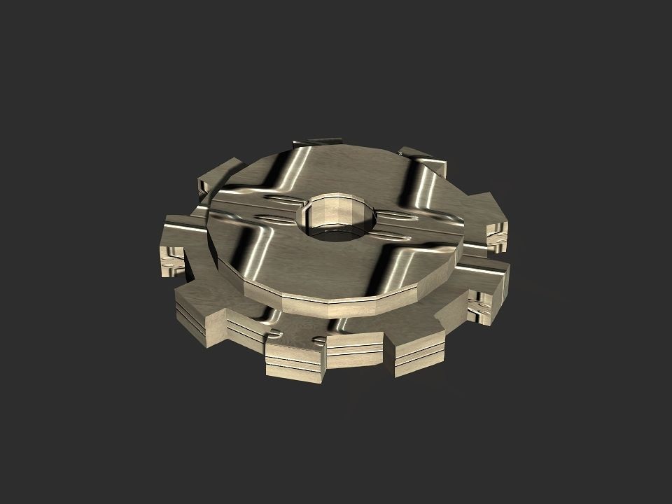 Gears collection metal gear Low-poly 3D model_37