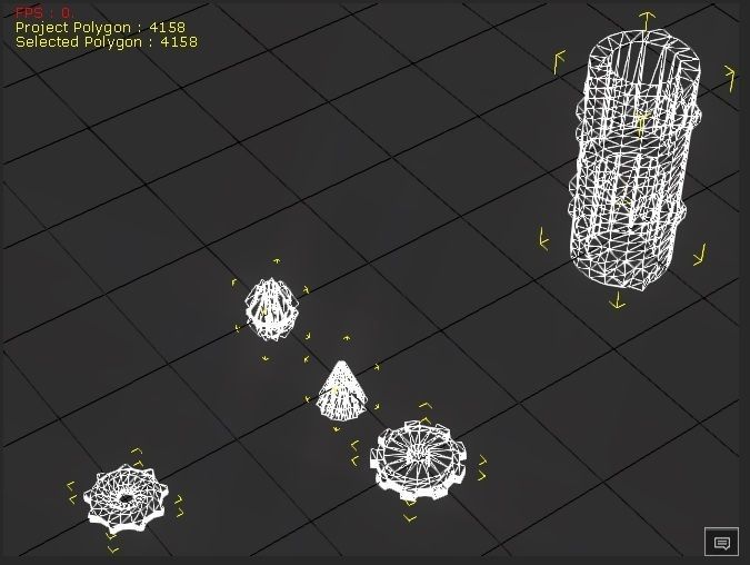 Gears collection metal gear Low-poly 3D model_25