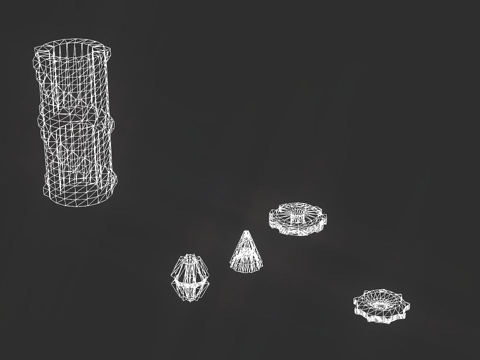 Gears collection metal gear Low-poly 3D model_17