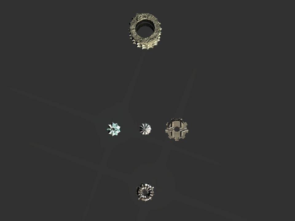 Gears collection metal gear Low-poly 3D model_10