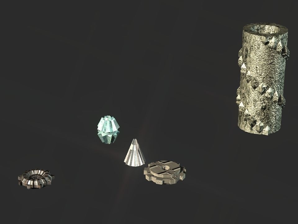 Gears collection metal gear Low-poly 3D model_52