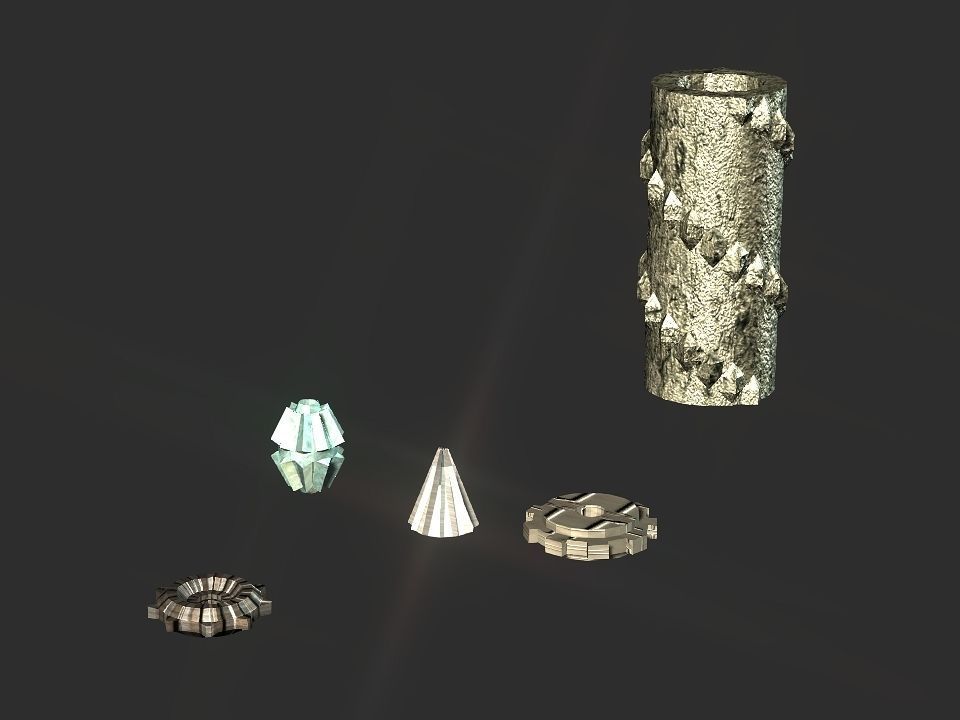 Gears collection metal gear Low-poly 3D model_35