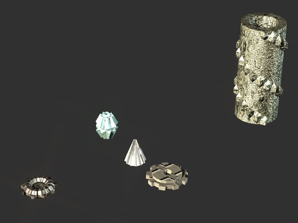 Gears collection metal gear Low-poly 3D model_55