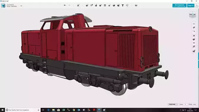 German V100 Diesel Locomotive fully 3D-printable Hi-Poly 3D print model