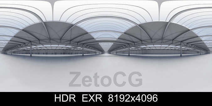 HDRI - Industrial Building Interior 1 - 8192x4096 Texture
