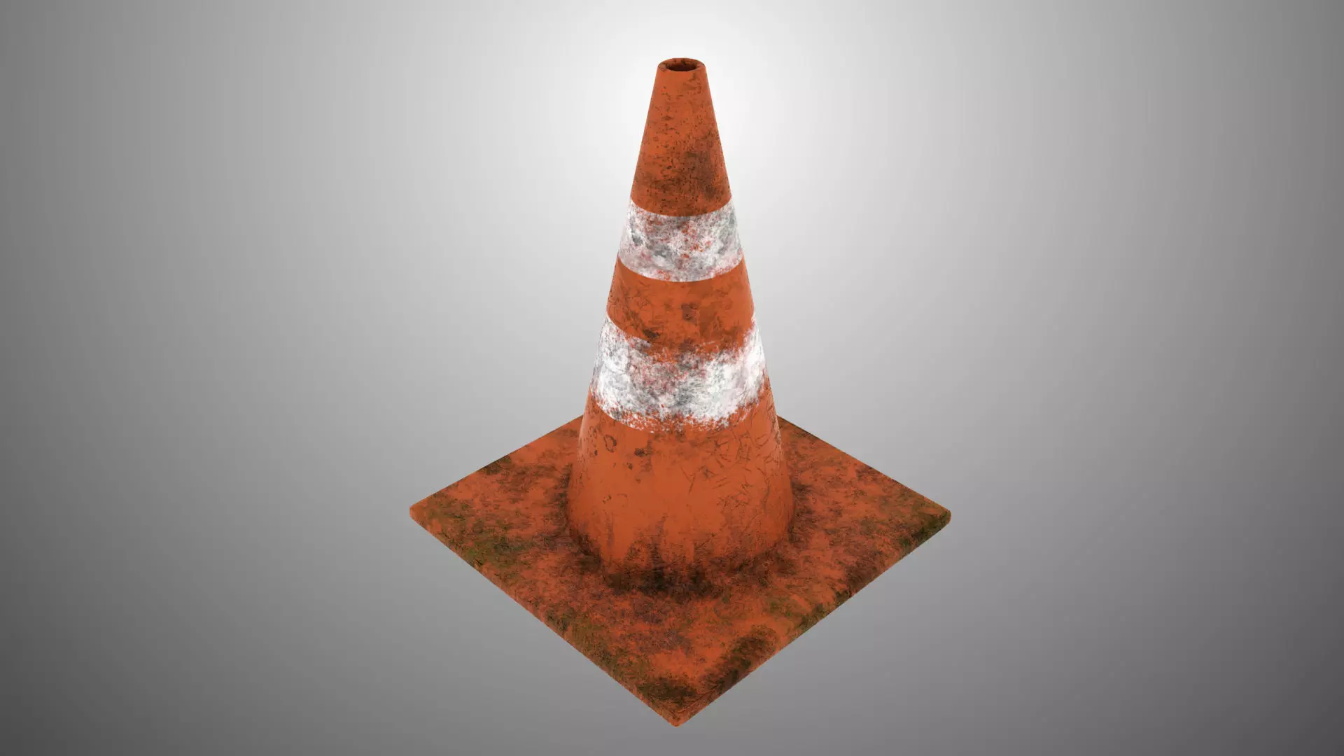 Dirty Traffic Cone 3D model_0