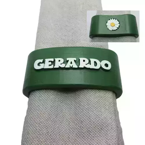 GERARDO Napkin Ring with daisy