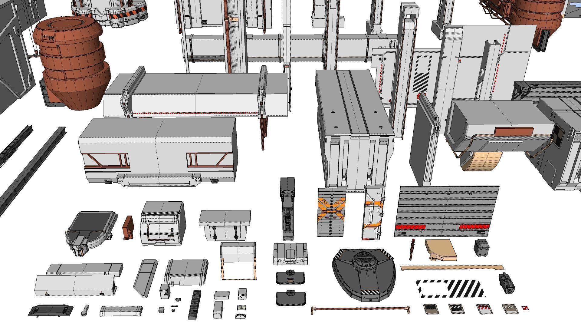 Sci-Fi architecture Elements collection 12 3D model_60