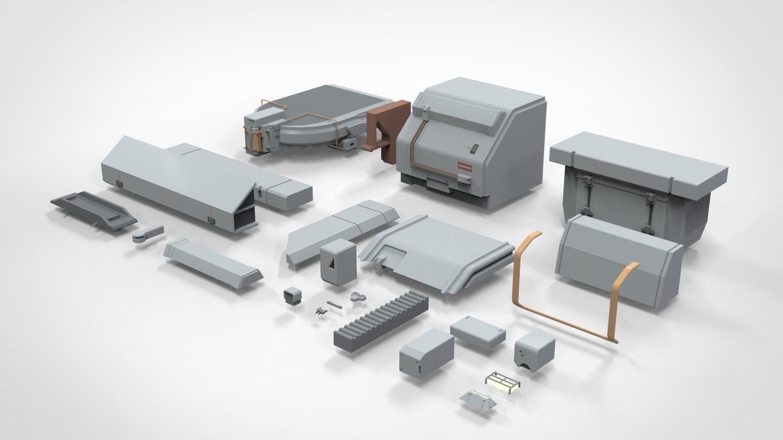 Sci-Fi architecture Elements collection 12 3D model_32