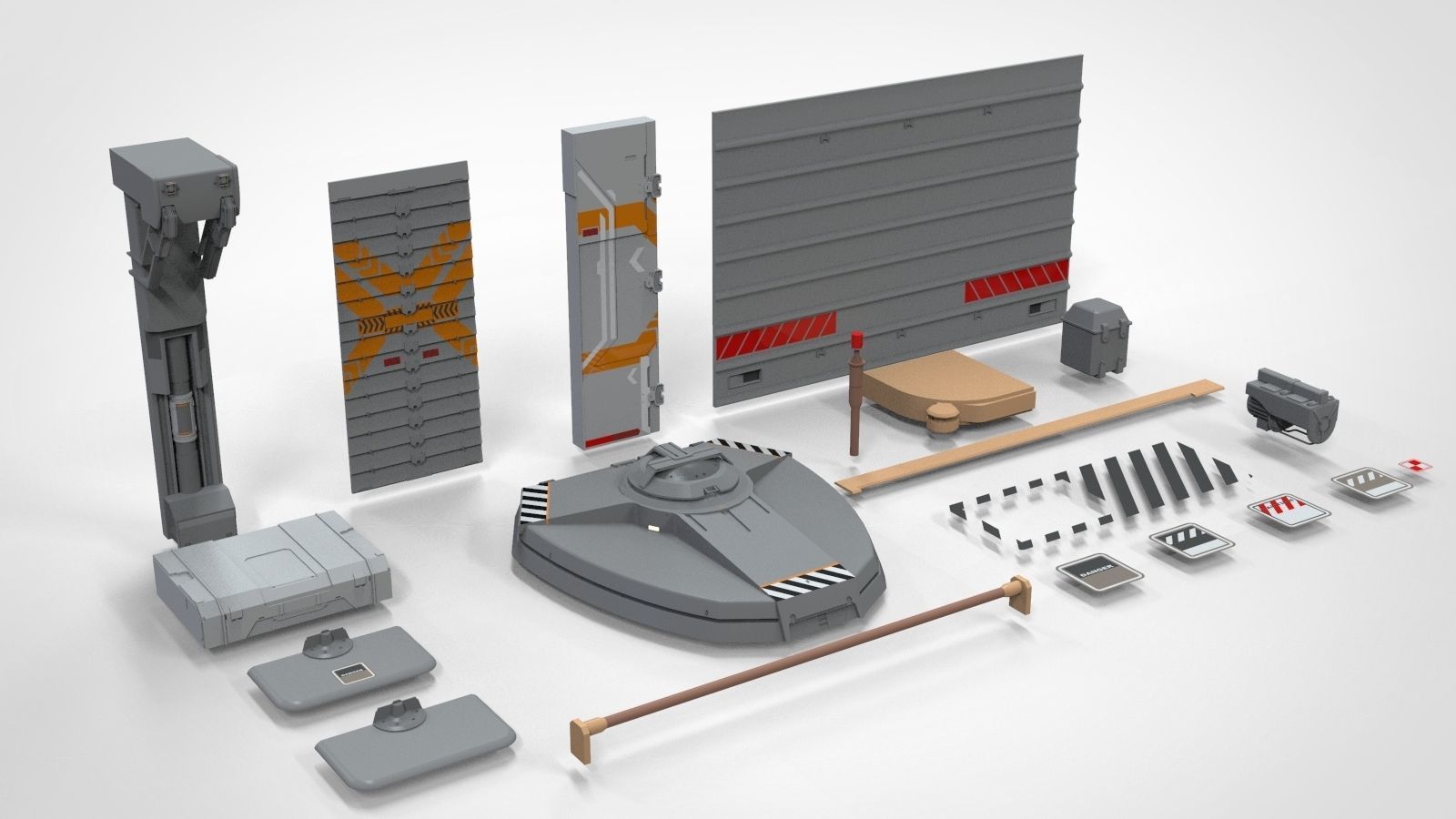 Sci-Fi architecture Elements collection 12 3D model_34