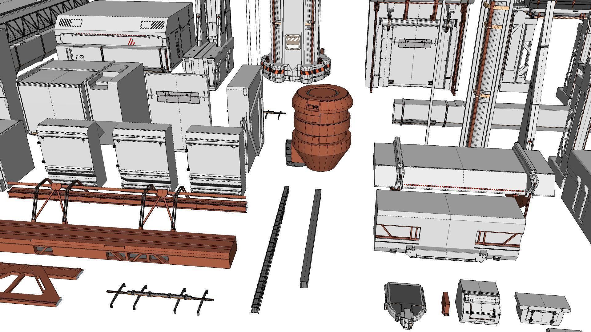 Sci-Fi architecture Elements collection 12 3D model_58
