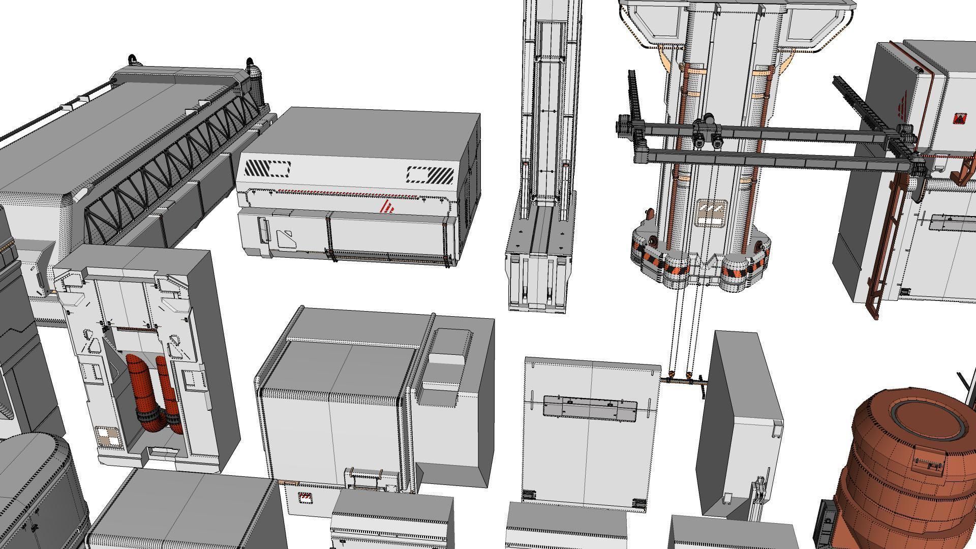 Sci-Fi architecture Elements collection 12 3D model_56