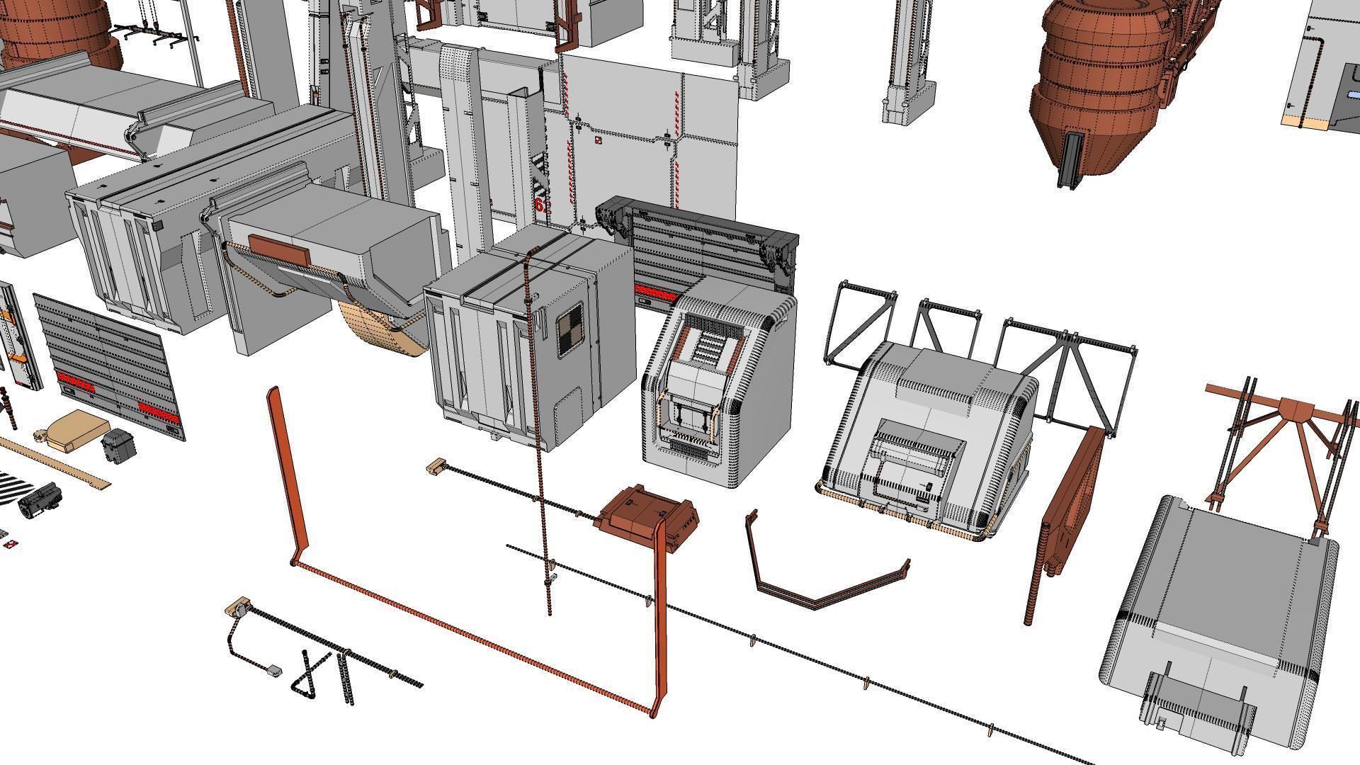 Sci-Fi architecture Elements collection 12 3D model_62