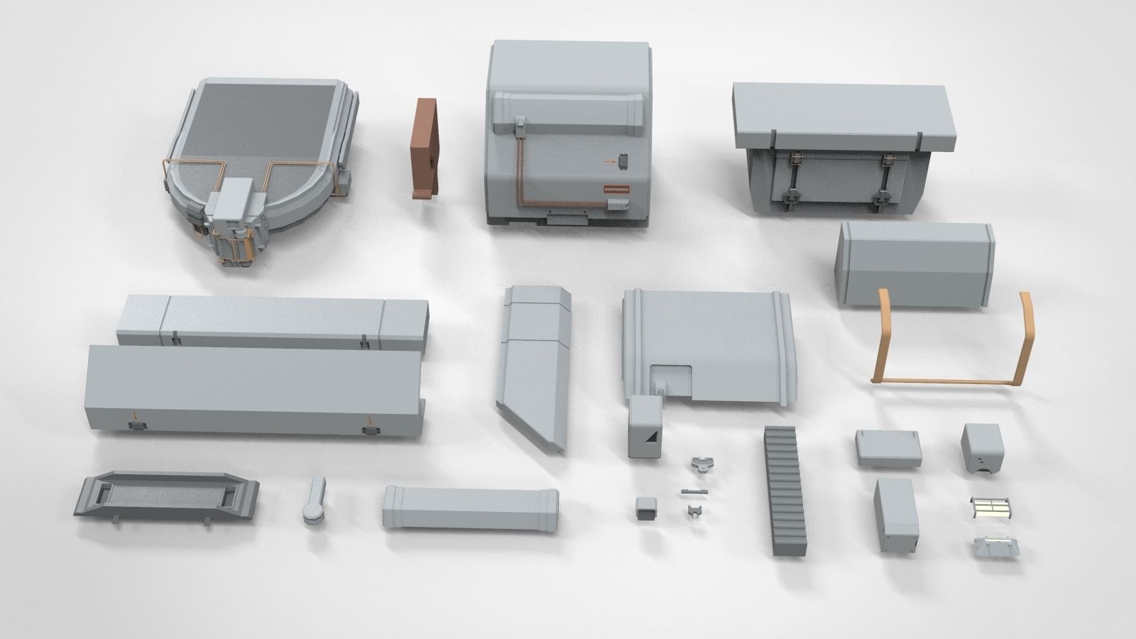 Sci-Fi architecture Elements collection 12 3D model_31