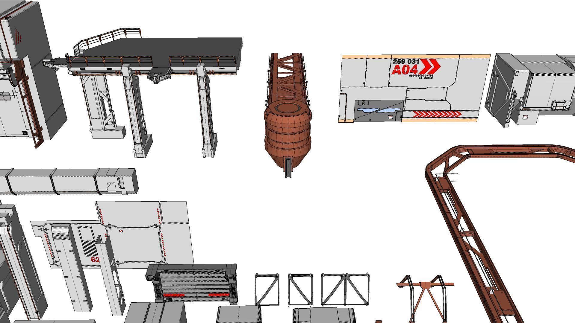 Sci-Fi architecture Elements collection 12 3D model_61