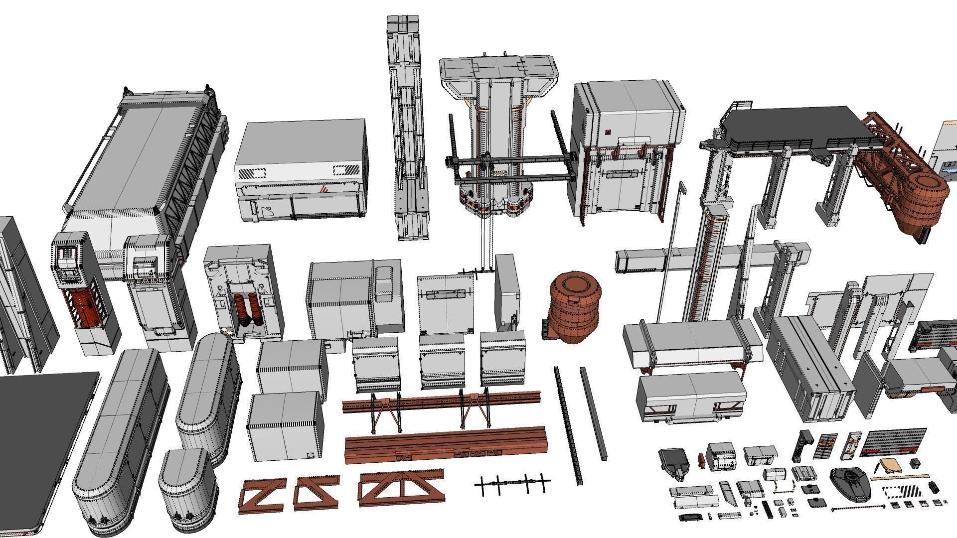 Sci-Fi architecture Elements collection 12 3D model_54
