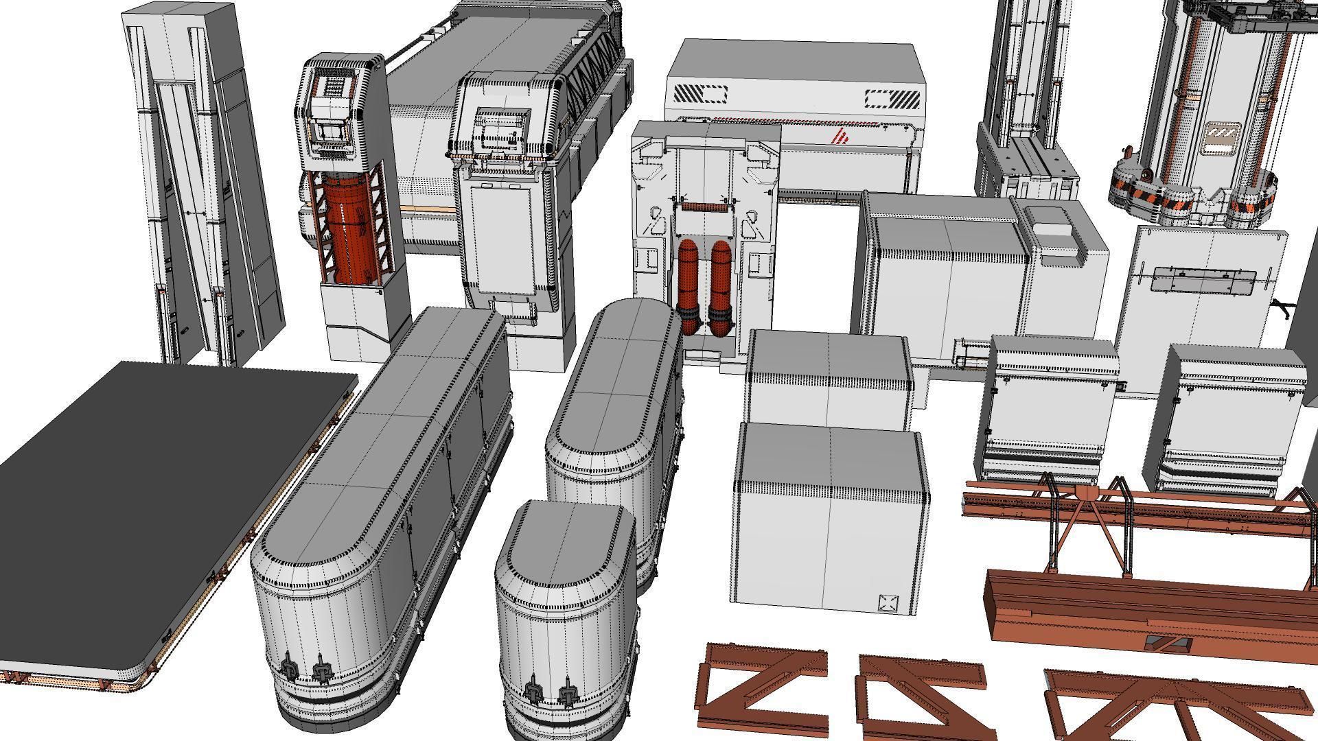 Sci-Fi architecture Elements collection 12 3D model_57