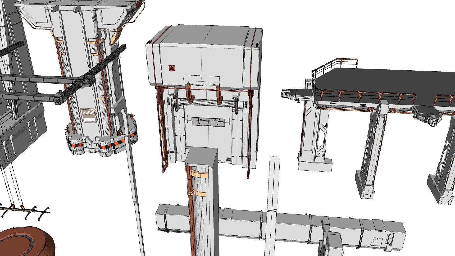 Sci-Fi architecture Elements collection 12 3D model_59