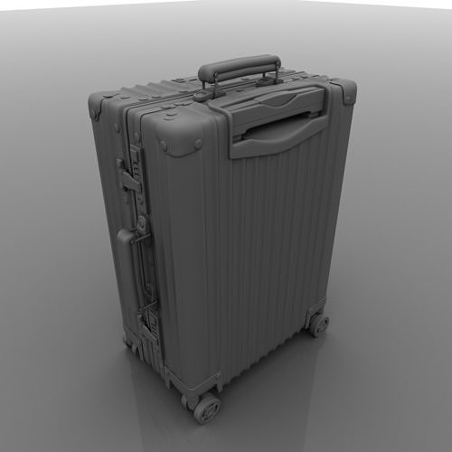 RimowaCabinClassicCustomReplica suitcase on wheels 3D model