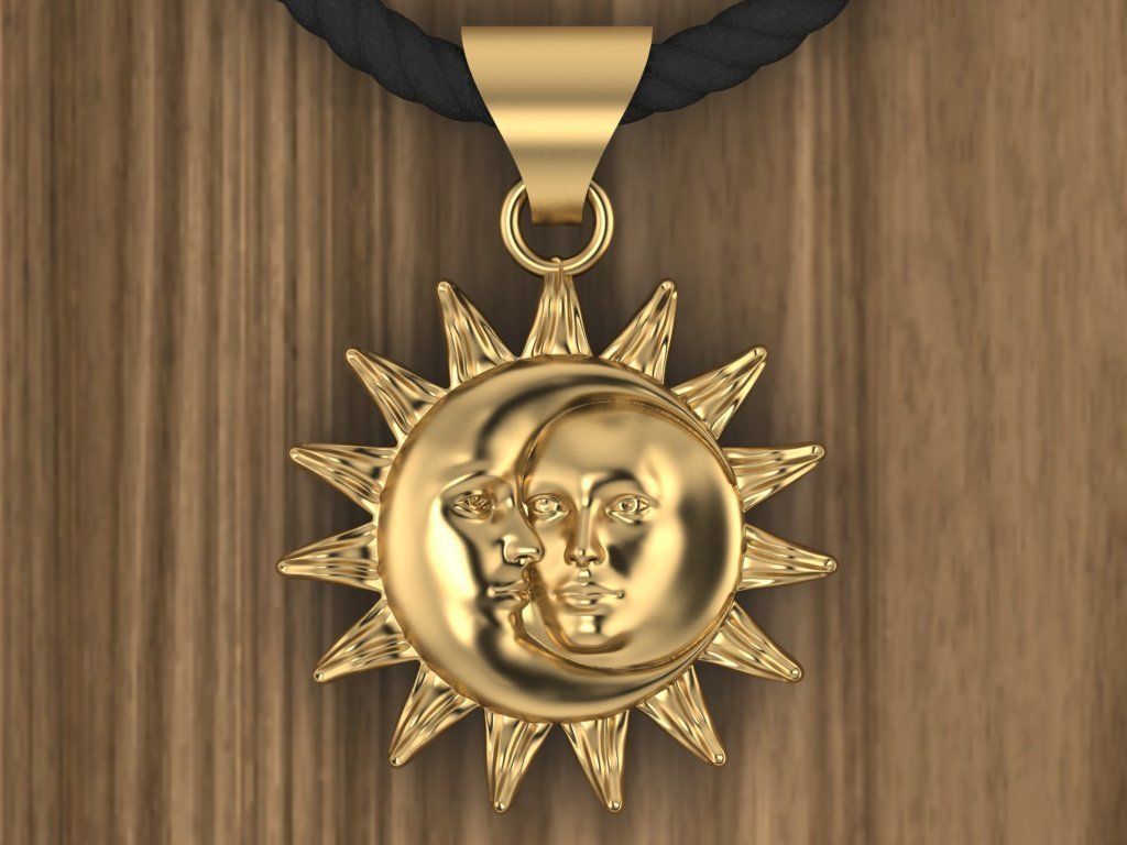 sun  necklace 3D print model_1