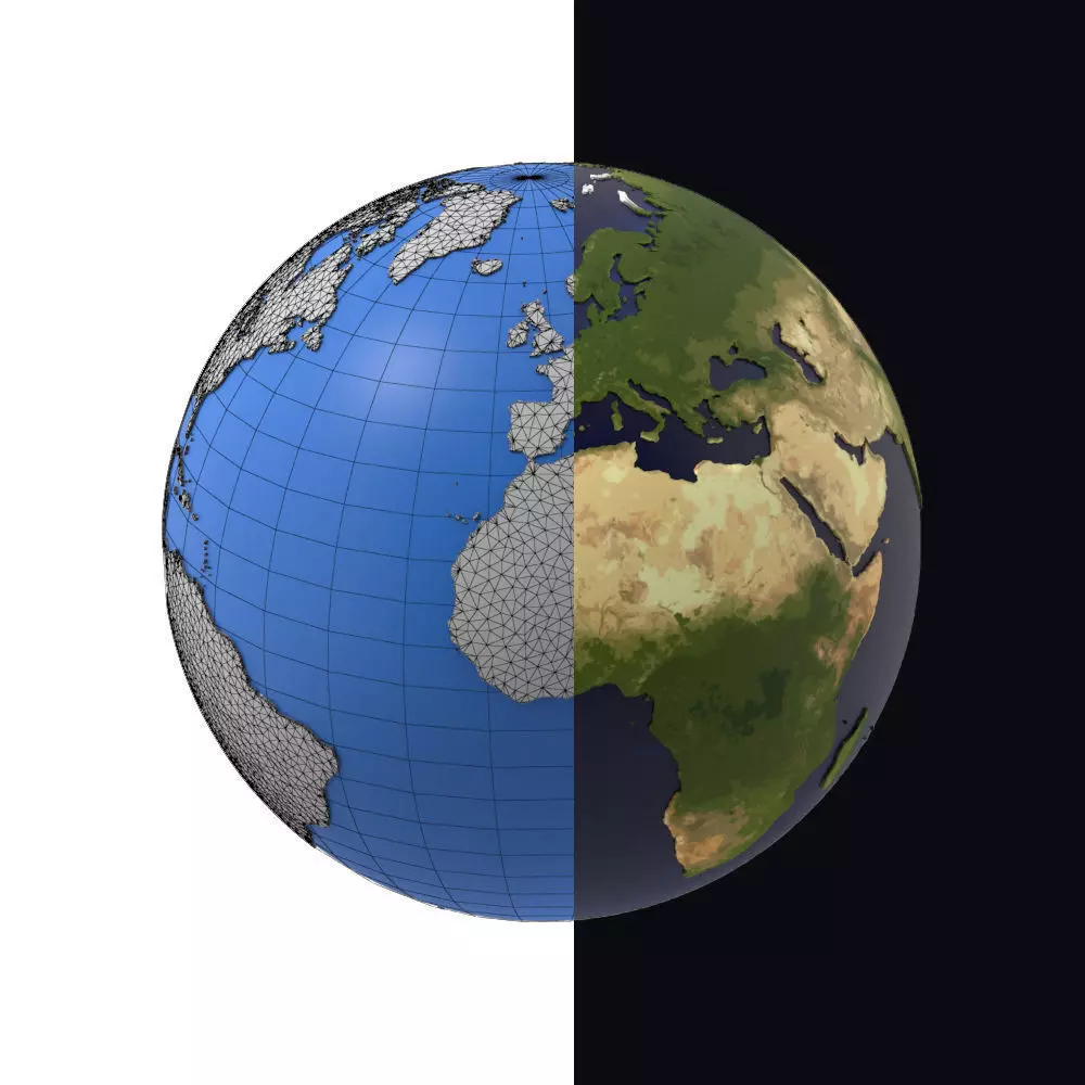 Earth detailed design graphic cartoon 3D model_0