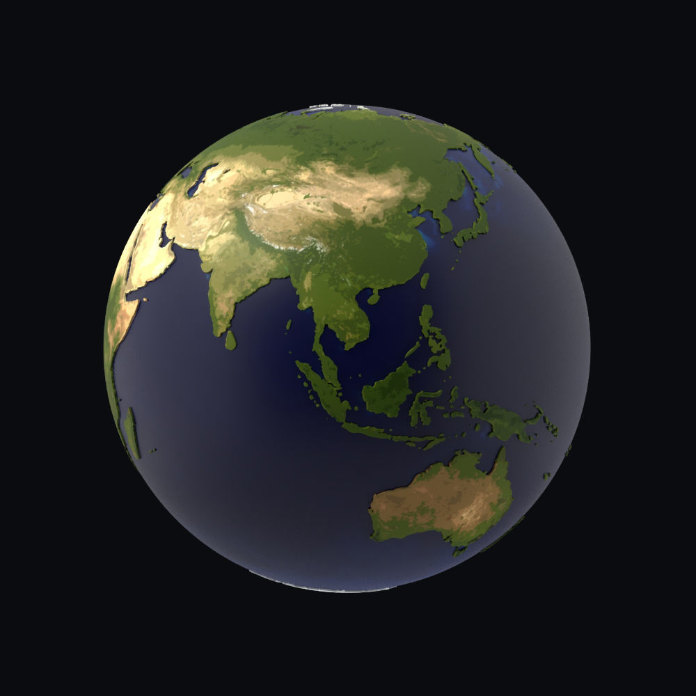 Earth detailed design graphic cartoon 3D model_4