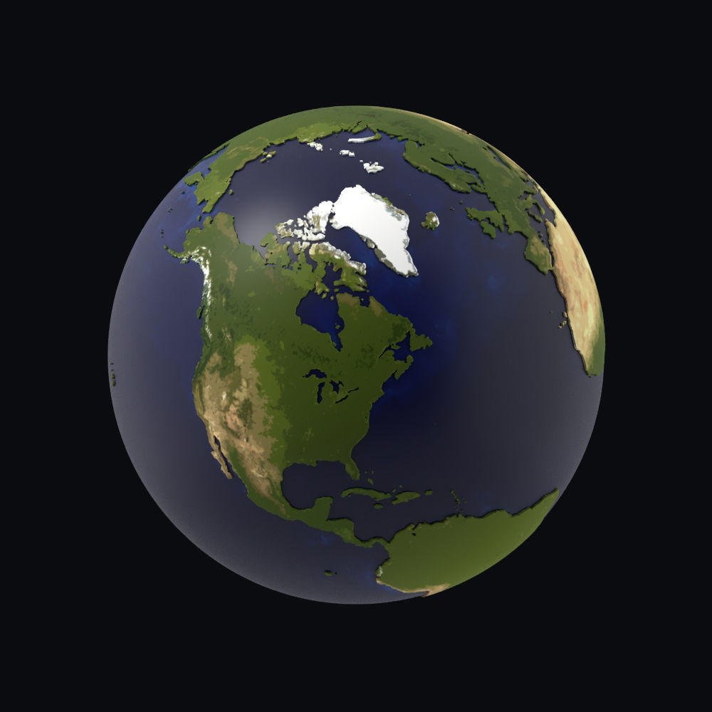 Earth detailed design graphic cartoon 3D model_6