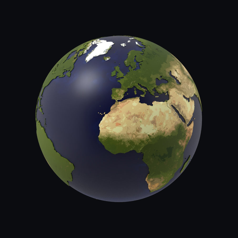 Earth detailed design graphic cartoon 3D model_1